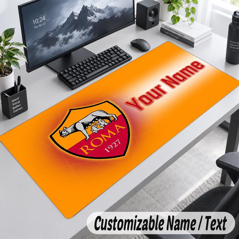 Custom Name Text Mouse Pad AS Roma FC Personalized Desk Pad For Work And Gaming