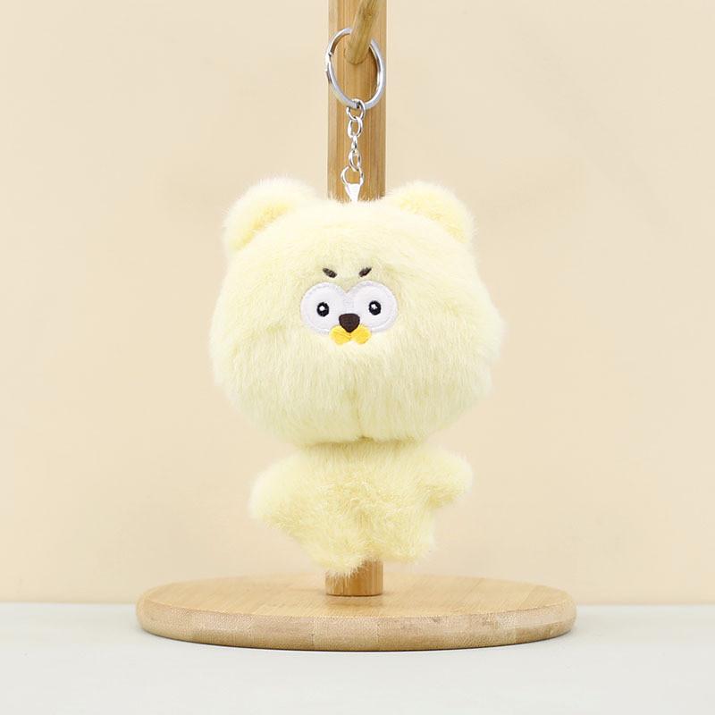 

Adorable Plush Teddy Bear Keychain Cute Animal Bag Charm Soft Fluffy Toy Doll жёлтый