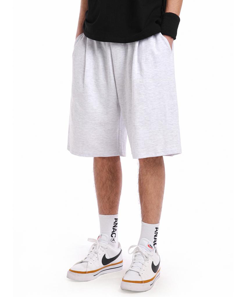 ANOTHER ARCHIVE Wide Single-Pleat Bermuda Sweat Shorts_Black