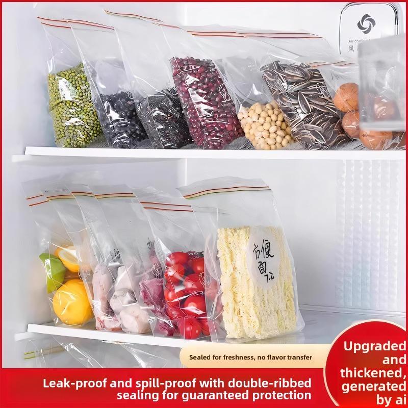 Thickened Food-grade Household Sealing Bag - Specially Designed for Refrigerators - Self-sealing Freezer Bag with Sealing Closure for Storing Food