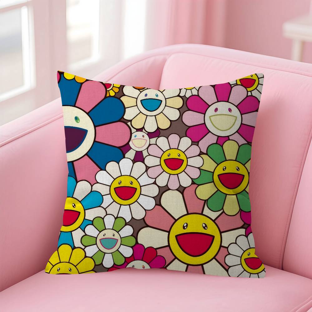 Pop Aesthetics T-Takashi-M-Murakami Personalized Picture Text Home Decorative Pillows Household Gifts 45X45Cm