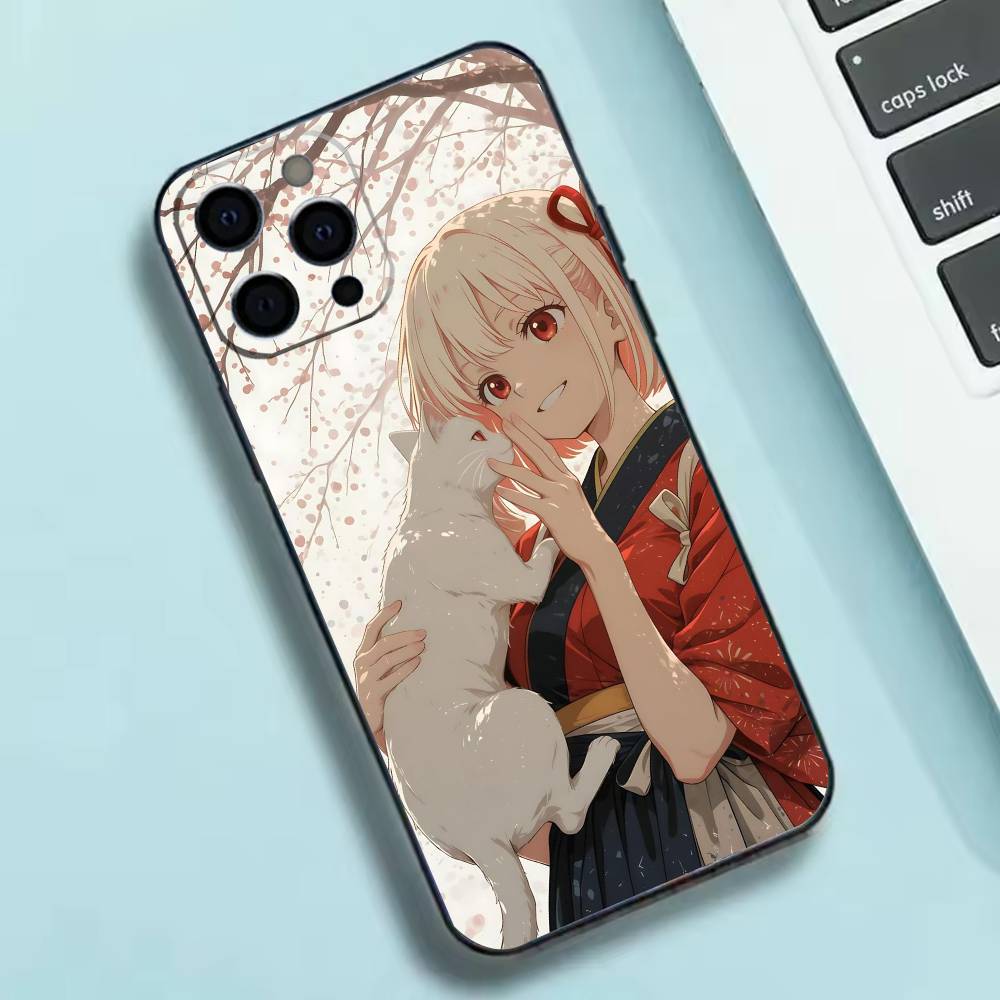 Lycoris Recoil Chisato Phone Case For iPhone 17, 16,15,14,13,12,11 X XR Plus,Others Soft Black Cover