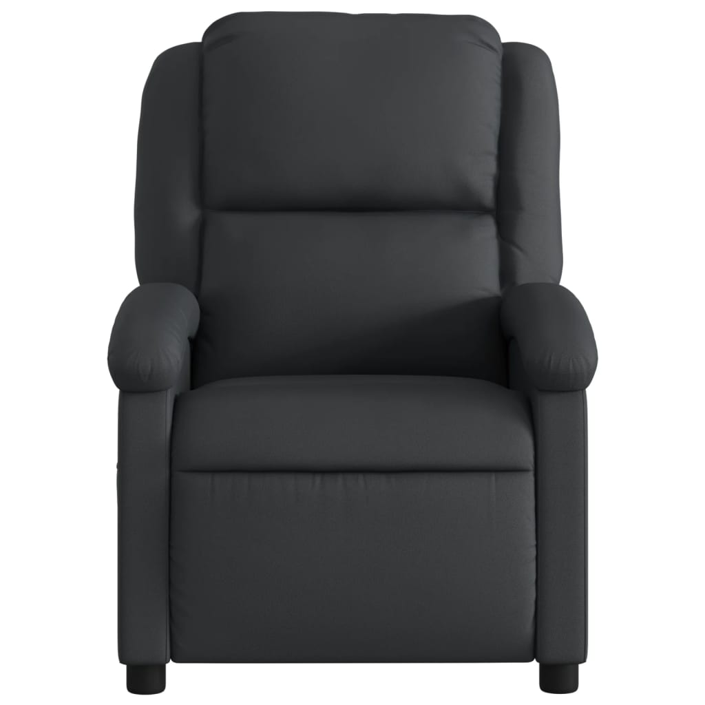 Relaxation Armchair In Genuine Leather Black