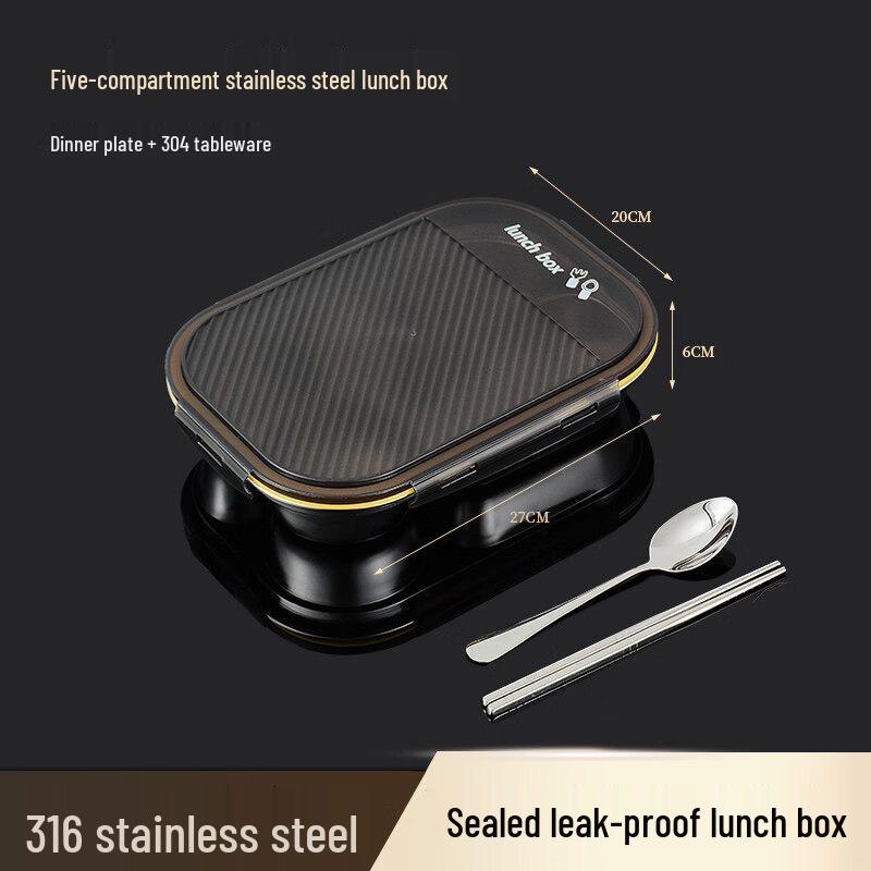 316 Stainless Steel Leak-Proof Divided Lunch Box