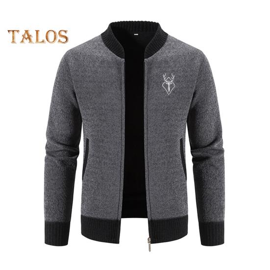 

Осенне-зимний свитер, пальто с боковыми карманами, круглым вырезом, застежкой-молнией, облегающий крой, утолщенные длинные рукава, вышивка, повседневная одежда, куртка для работы и свиданий M серый