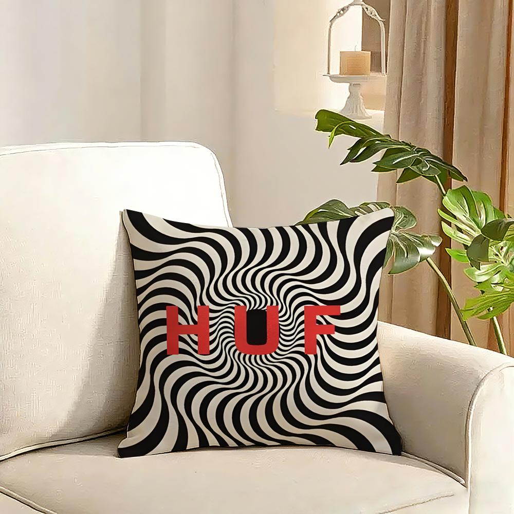 Trend HHUF Tide Cushion Cover Reversible Plush Pillow Cover Soft Fluffy Home Decor for Sofa Bedroom