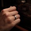 8mm Black Brushed Titanium Stainless Steel Rings for Men Rose Gold Color Step Edge Men Rings Wedding Engagement Jewelry