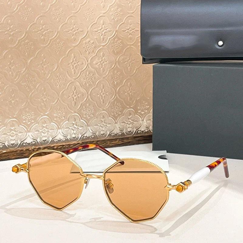 

Солнцезащитные очки Maske P71 в нестандартной овальной круглой оправе из сплава с дужками из ацетата, классические мужские очки ручной работы в немецком стиле As picture