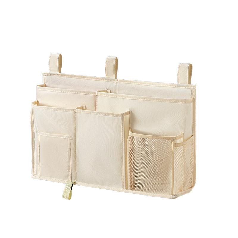Oxford Fabric Bedside Storage Organizer With Wall Mount For Dorm Room Books And Devices