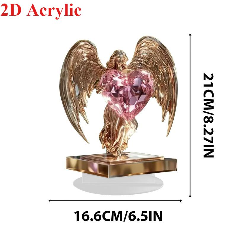 Exquisite Acrylic 2D Angel Home Ornament Office Desktop Living Room Decors Perfect Christmas New Year Gift for Friends