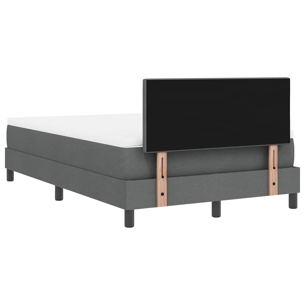 Boxspring Bed with Headboard Dark Grey 120 X 190 Cm Fabric