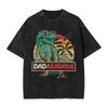Papasaurus  Washed TShirt Mens  Vintage Casual TShirts Summer Crew Neck Novelty Tee Shirt Simple Oversized Clothing