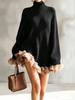 AA Women's Casual Lace Trim Knit Pullover - Autumn/Winter