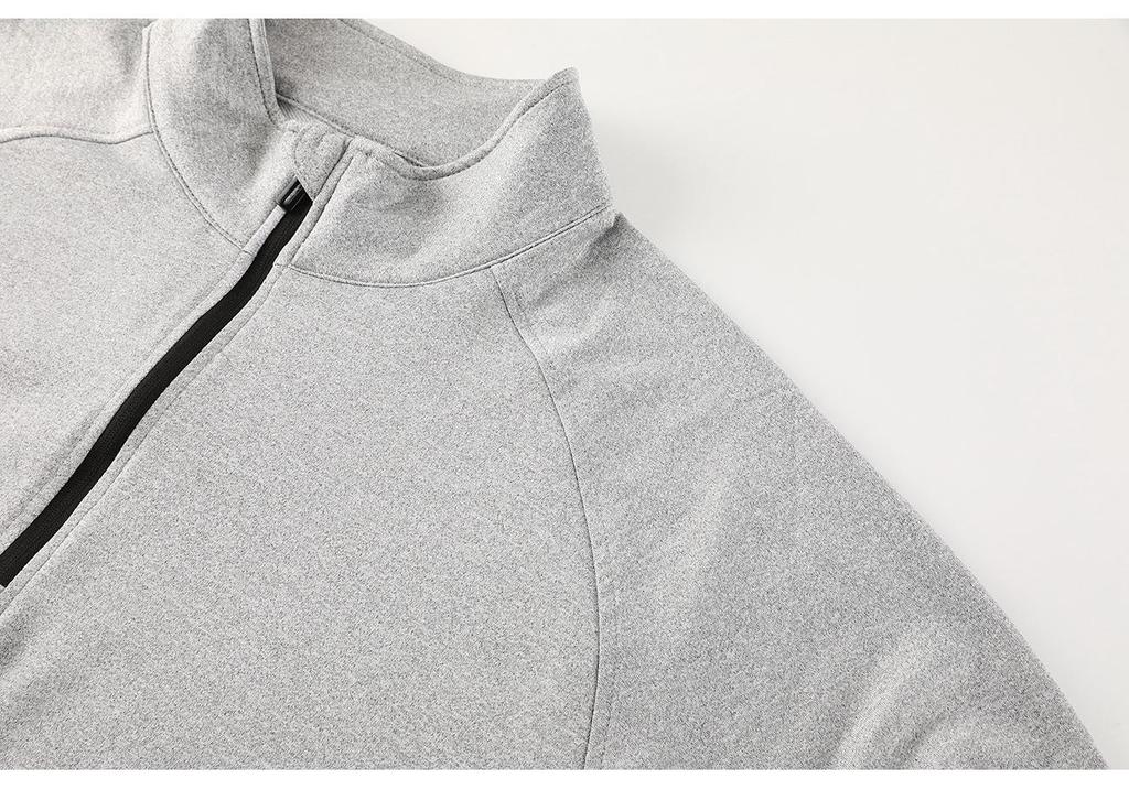 Men's European & American Long Sleeve Stand Collar Half Zip T-Shirt for Autumn/Winter Running & Fitness