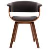 Dining Chairs 2 Pcs Grey Bentwood and Fabric
