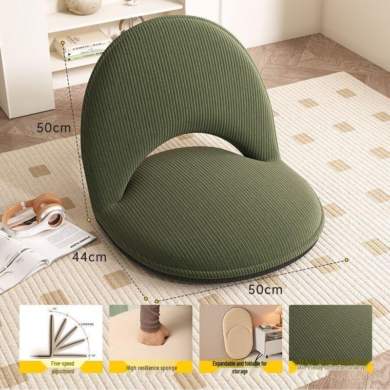 Recline & Rest: Foldable Tatami Floor Cushion Chair with Backrest & Bed Function