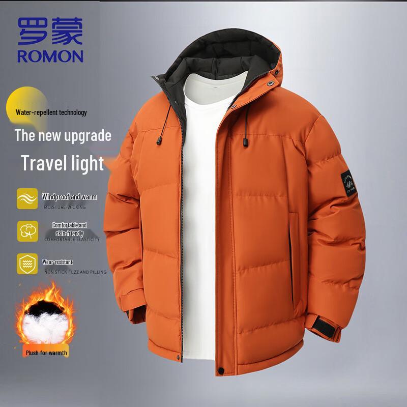 

ROMON Men s Water-Repellent Hooded Puffer Jacket XL