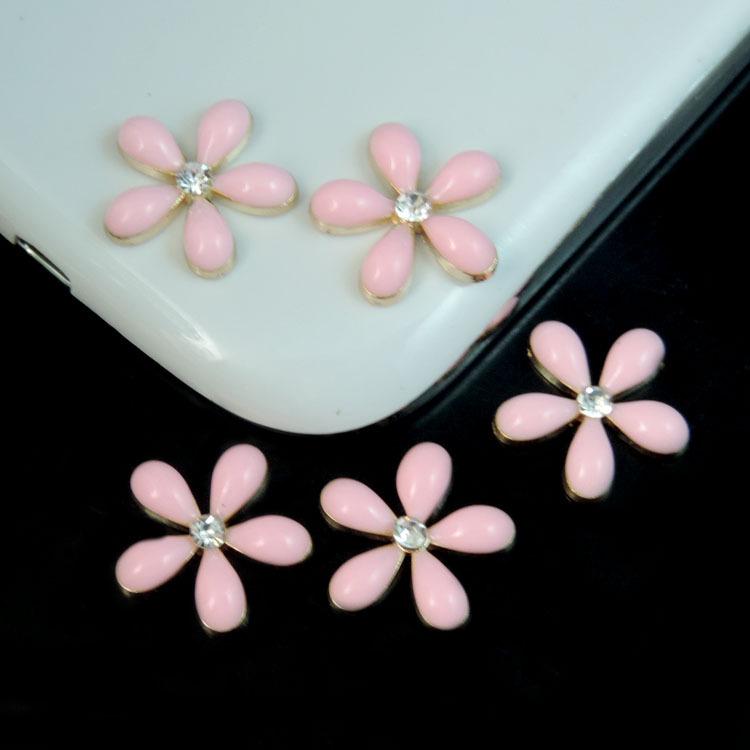 Fiocco di Neve Fiore di Diamante a Cinque Petali Adesivo Fai da Te per Cover del Telefono