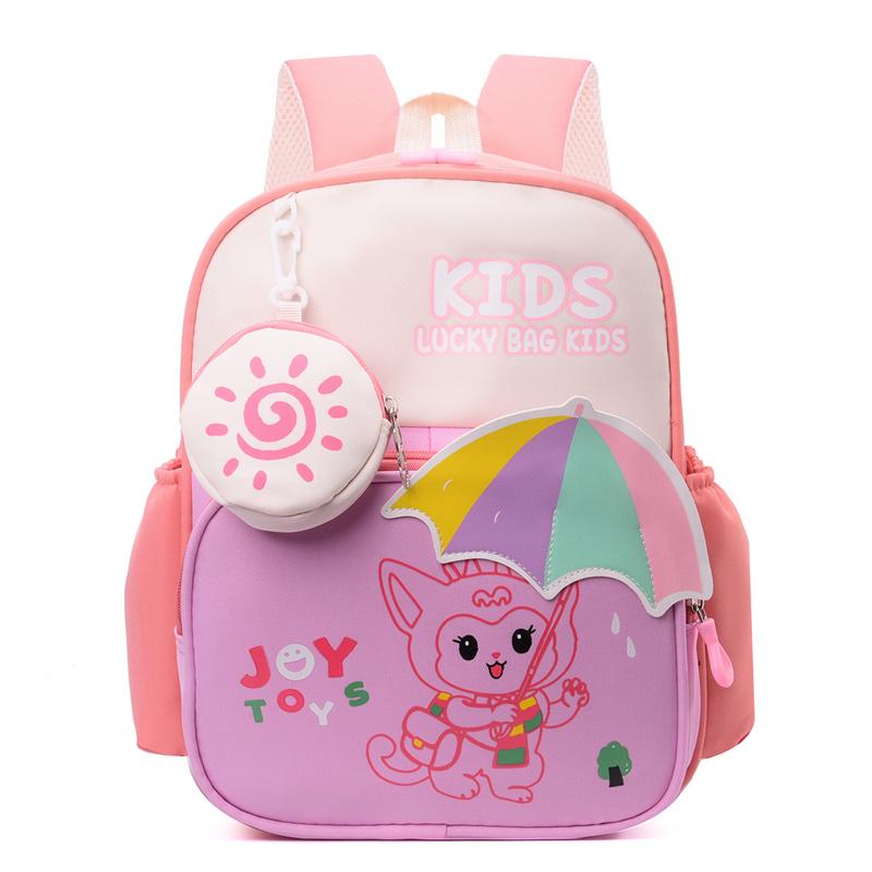 

Детский рюкзак для детского сада для мальчиков и девочек, рюкзак с цветовым контрастом, легкий мультяшный рюкзак арбуз красный