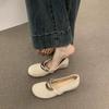 Inner Height Increase Mary Jane Shoes 2025 New Niche Design Metal Round Head Flat Shoes Evening Single Shoes