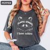 Camiseta Raccoon Raivoso Grunge Y2k Vintage Camiseta Meme Desequilibrado Camiseta de Humor Negro Estranho