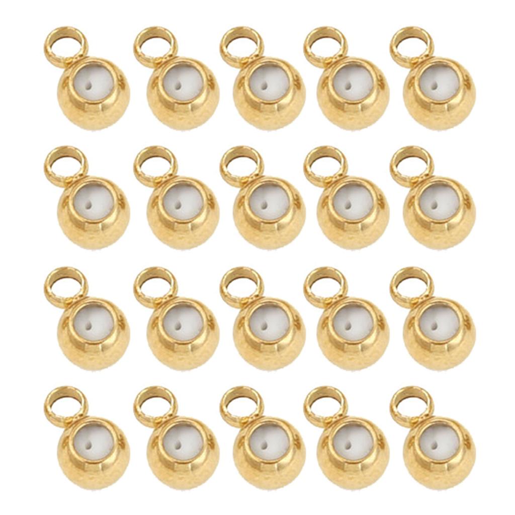 Set of 20 Silicone Plug Stopper Bead Spacer Beads for Necklaces and Bracelets Stainless Steel Jewelry Positioning Beads