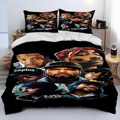 Hip Hop Kunst Rapper Legende Ster Dekbed Dekbedovertrek Beddengoed Set, Dekbedovertrek Bed Set Dekbedhoes Kussensloop, King Queen Maat Beddengoed Set kinderen