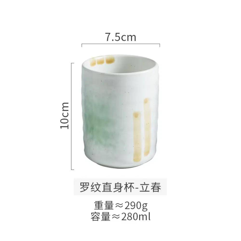 Hohe Vintage Glasur Keramik Kaffee Tee ohne Henkel Japanisches Restaurant Trinkgeschirr Mehrfarbig Wasser Tee Tassen Koreanische Tasse Papa