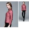 Women's Lightweight Long-Sleeve Water-Resistant Jacket Warm Slim Stand Up Collar Zipper Coat