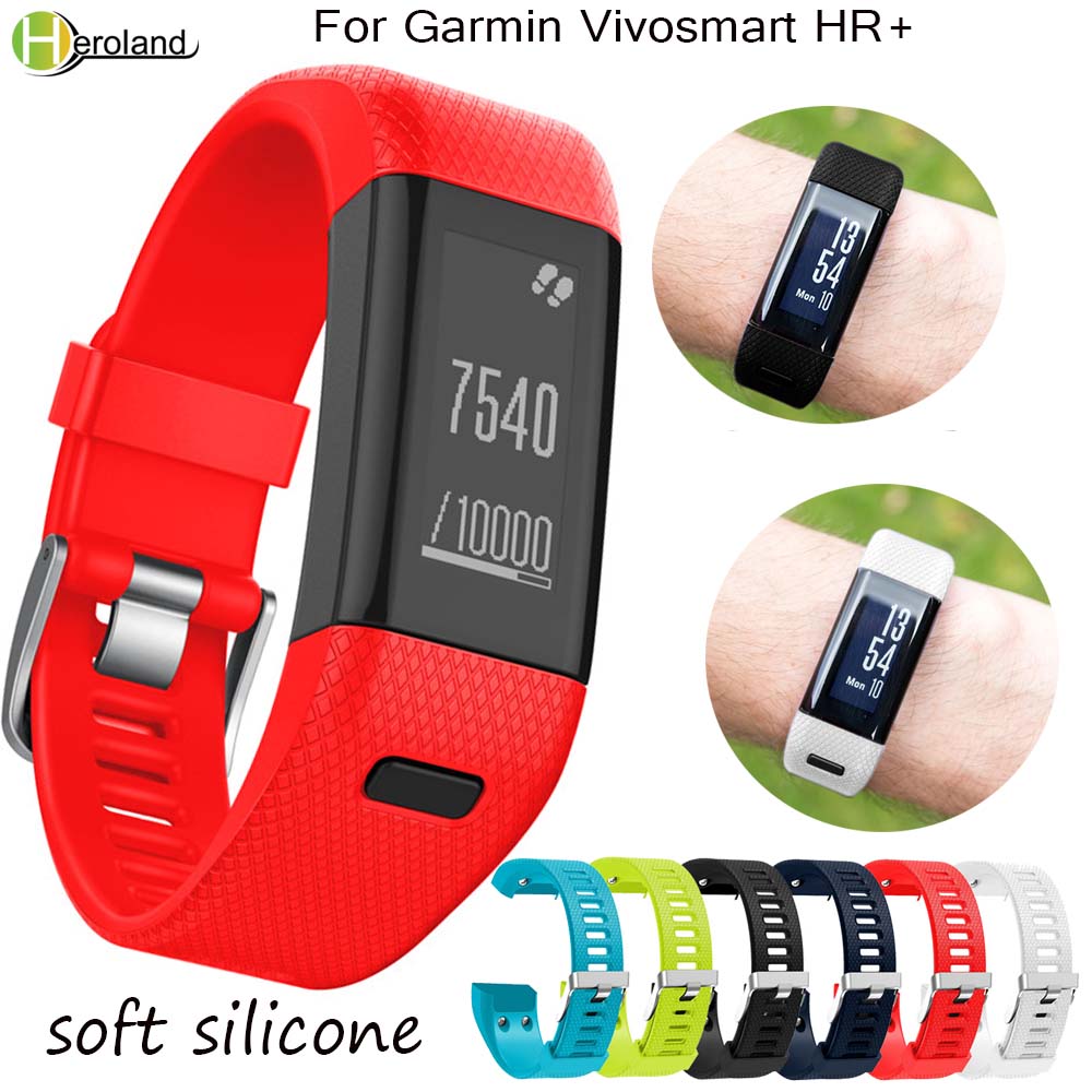 Chytré náramky Módní Sportovní Silikonový náramek řemínek na hodinky Pro Garmin Vivosmart HR+ Náhradní náramek Horký prodej Příslušenství