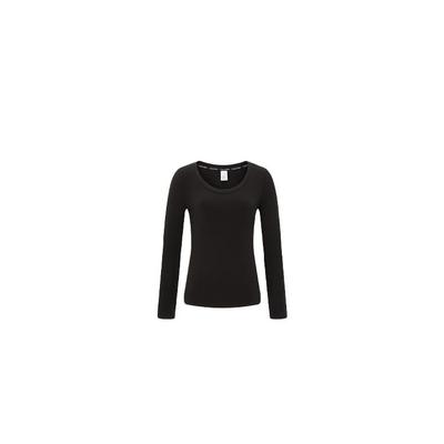 Autumn And Winter Solid Color Round Neck Basic Long Sleeve T-Shirt Women Tops Black QS6894AD-UB1
