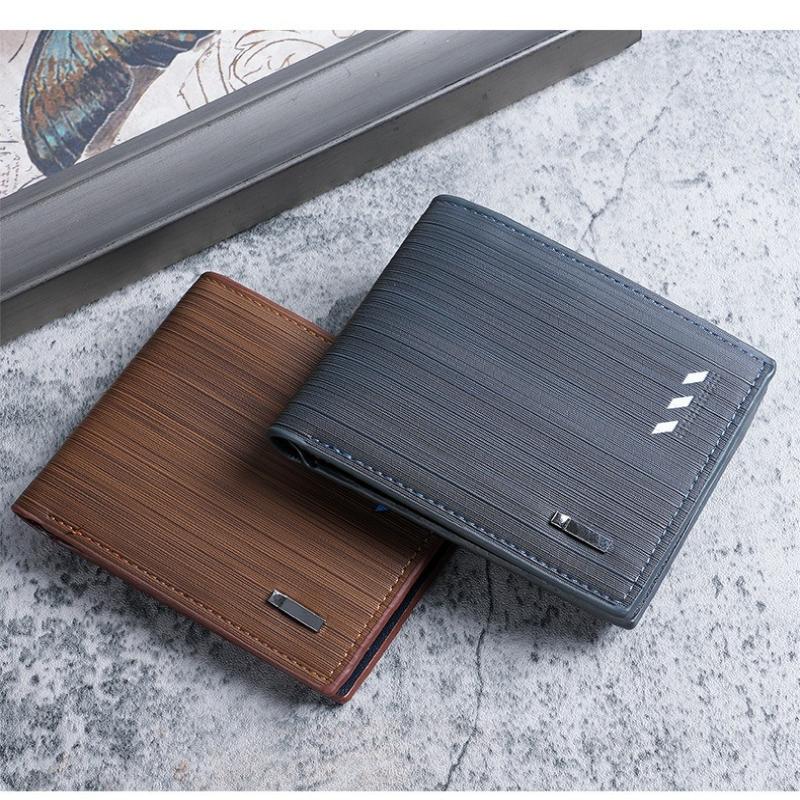 1Pc Short Wallet Men's European, American Youth Multi-Card Wallet Men's Horizontal Trend Wallet