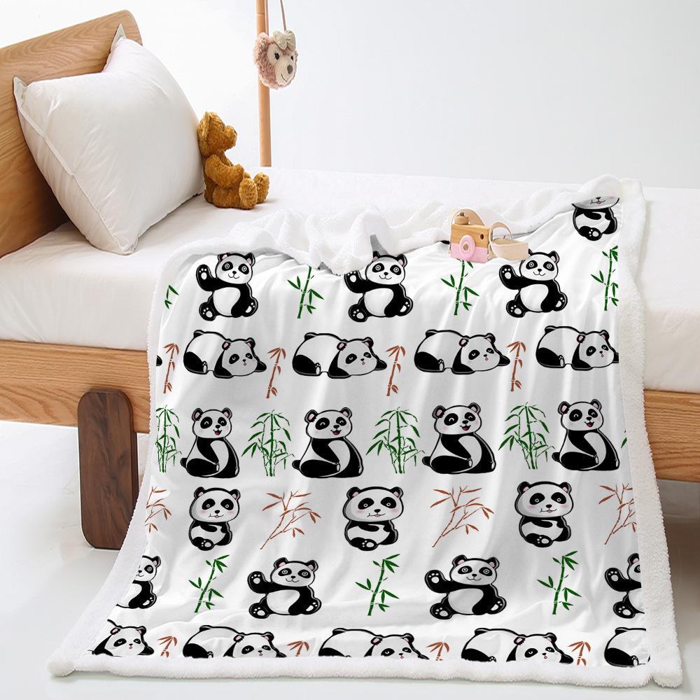 Blanket Thickened Winter Lamb Fleece Crystal Fleece National Treasure Panda Blanket Blanket Can Be Customized