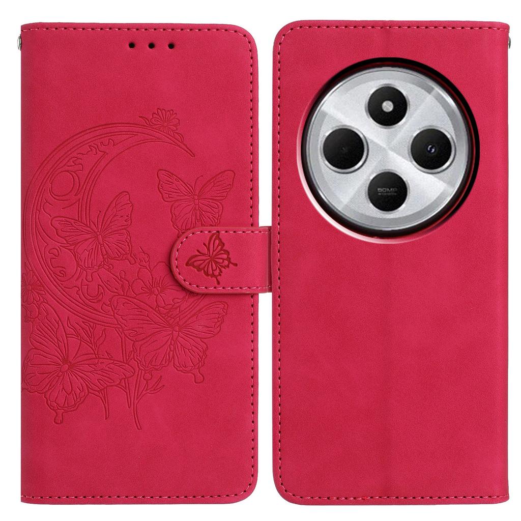 PU Leather Case For Xiaomi Redmi 14C 4G/Redmi A3 Pro 4G/Poco C75 4G Butterfly Flower Imprinted Wallet Stand Phone Cover