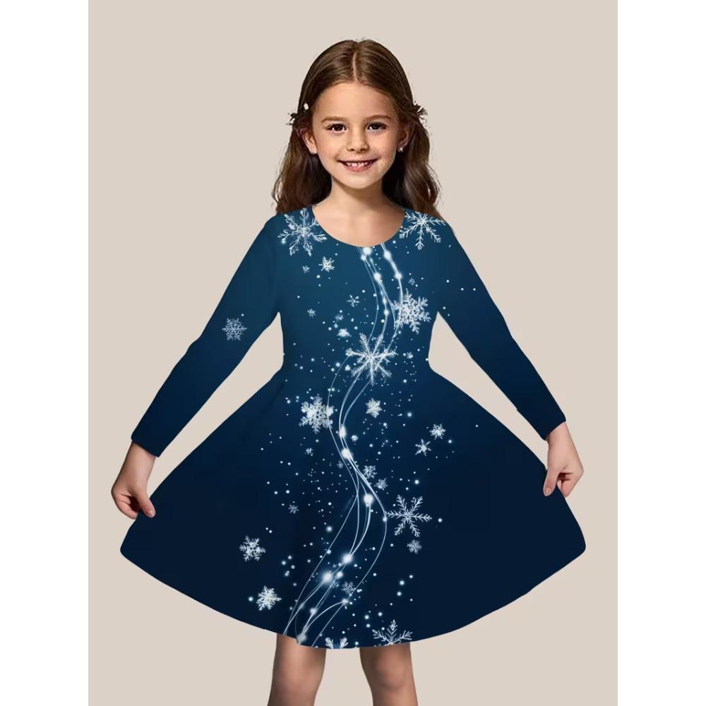 Girls' 3D Pink Flower Dress Long Sleeve Summer Spring Vacation Daily Holiday Princess Beautiful Sweet Kids 4-12 Years Casual Dress A Line Dress