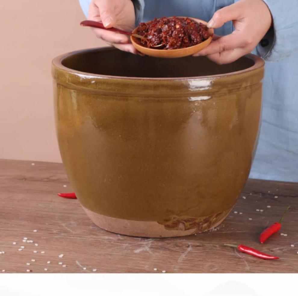 Traditional Ceramic Water Jar for Pickling, Rice Wine Fermentation, or Flour Storage