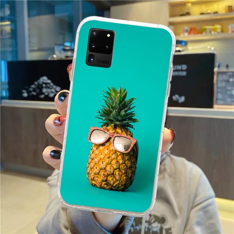 Etui na telefon Summer Beach Fruit Pineapple do Samsung Galaxy S10 S21 S22 Plus Ultra A91 A51 A21S A12 Przezroczyste etui na telefon