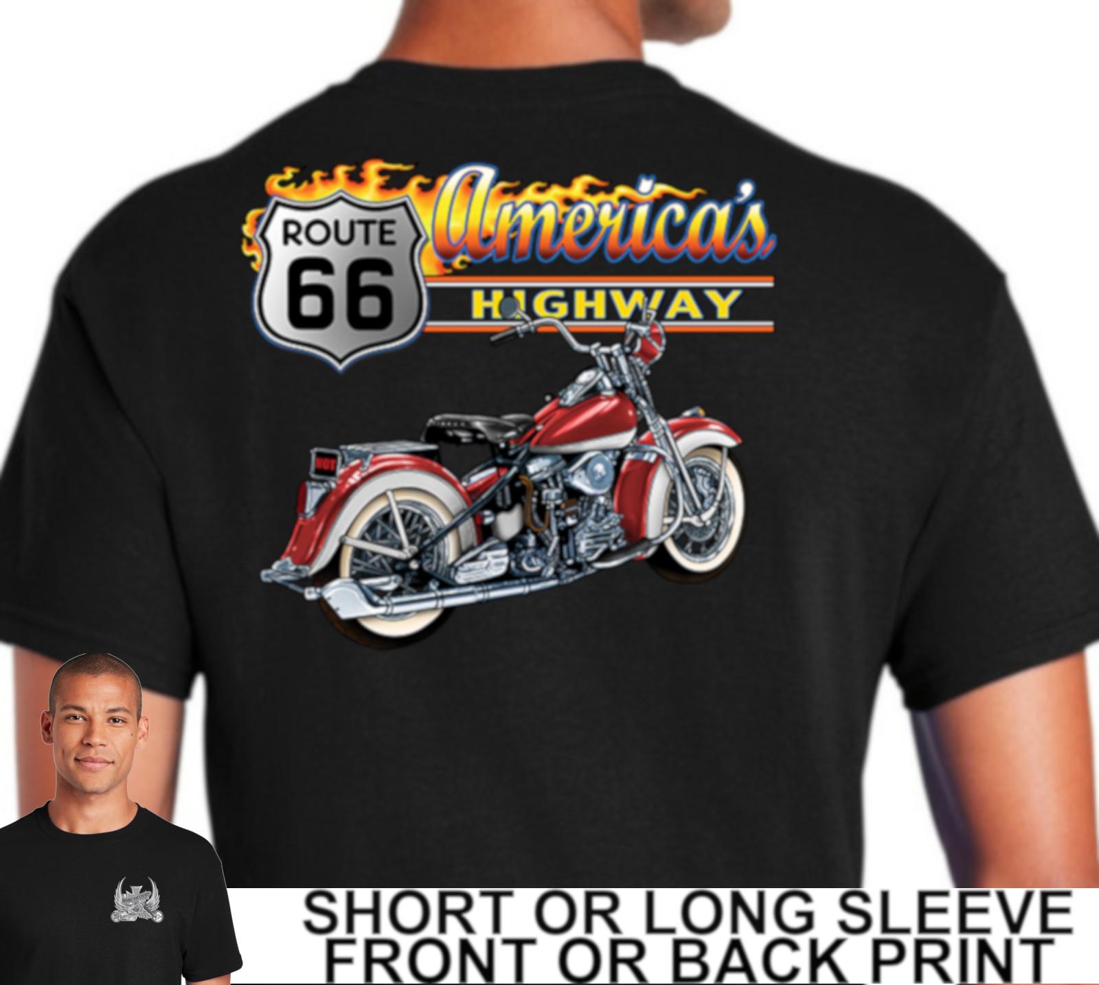 Route 66 Americas Highway American Motorcycle Chopper Biker TShirt 100 Cotton ONeck Short Sleeve Summer Casual Mens Tshirt S