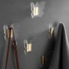 Gold/Black Bathroom Clothes Hook Transparent Acrylic Door Single Hook Wall Mounted Butterfly Bedroom Coat Hook Bath Robe Hook