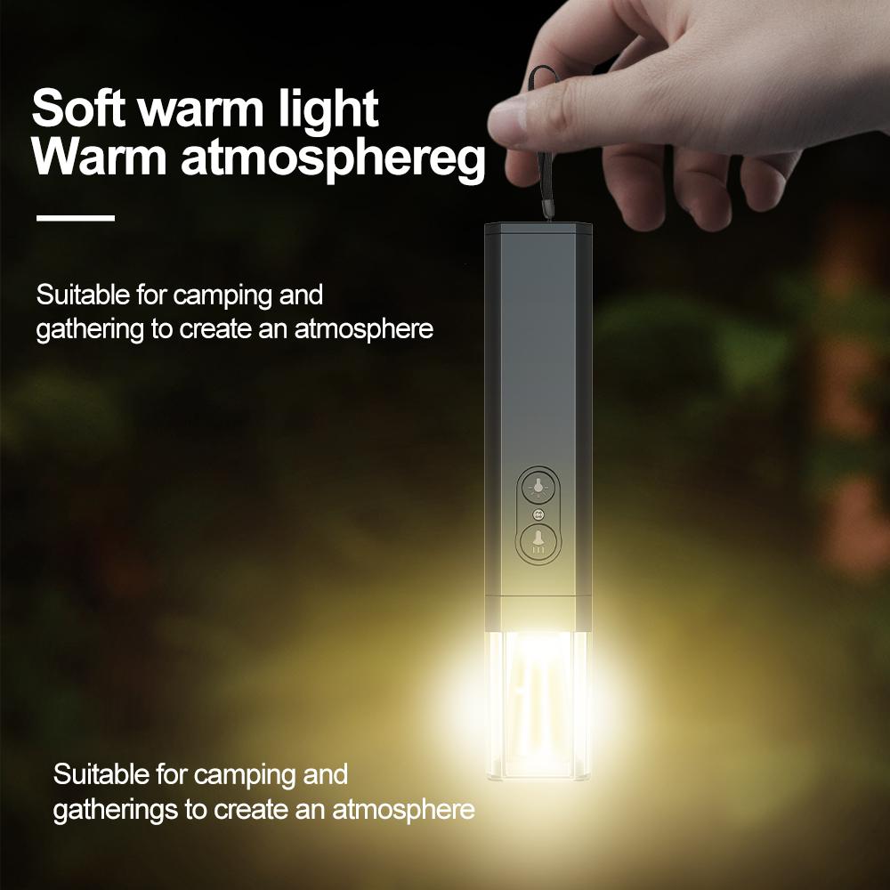 LED Aluminum Alloy Flashlight, 5-Level Adjustable, Portable Camping Light, Magnetic Repair Light with Built-in Lithium Battery