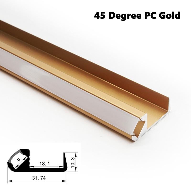 0.5/1m Rose Gold U/W Style LED Aluminum Profile Milky Cover Bar Lamp Cabinet Closet Background Corridor Decor Linear Strip Light