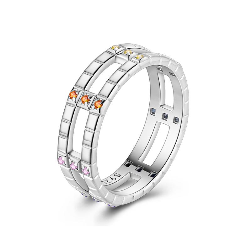 New 100% 925 Silver Fashion Sunflower Sun Moon Wide Rings Classic Heart-Shaped Crown Female Rings Elegant Party Jewelry