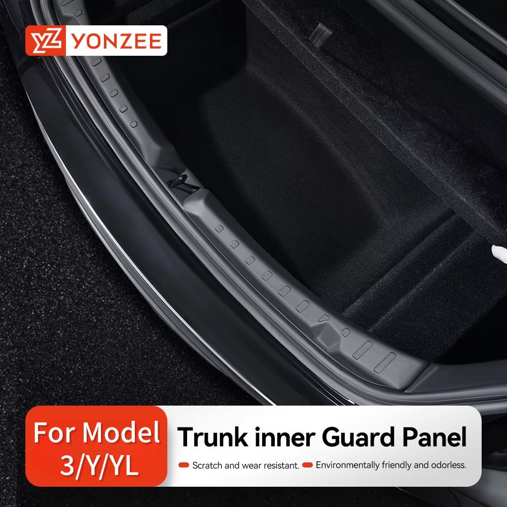 YZ Trunk Protector Guard For Tesla Model 3/Y/YL Highland Juniper Anti-Scratch TPE Mat Rear Cargo Threshold Sill Cover Bumper