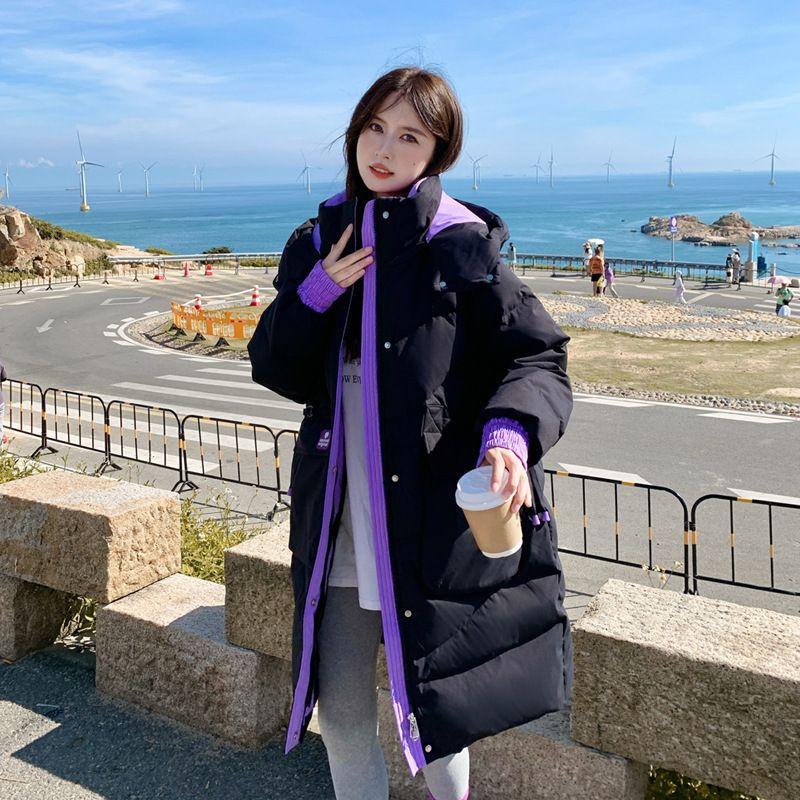 

Новый пуховик очень большого размера для женщин, большого размера, 200 фунтов, толстый, средней длины, пух белой утки, студенческая куртка XL чёрный