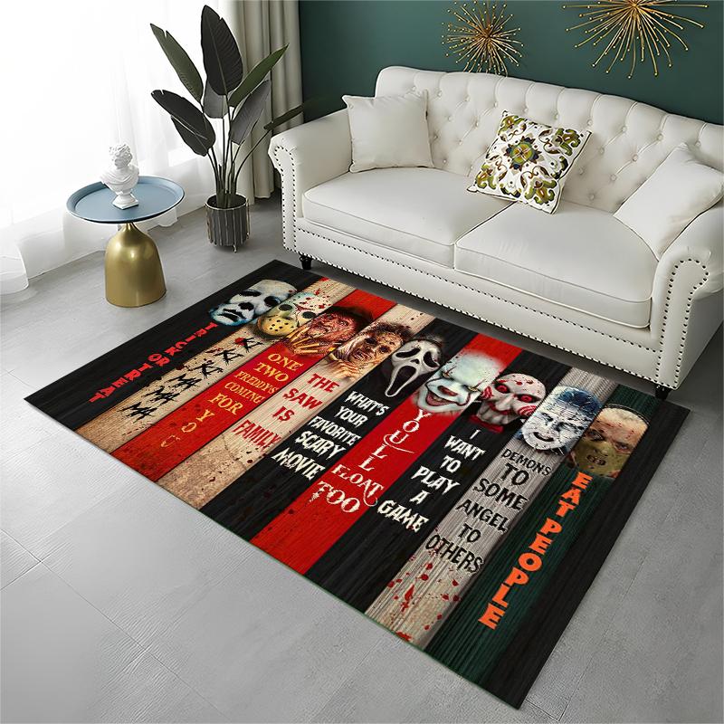 Horror Movie Character Chucky S-Scream Cartoon Carpet Rug for Playroom Bedroom Living Room Sofa Home Decor,Area Rug Non-slip