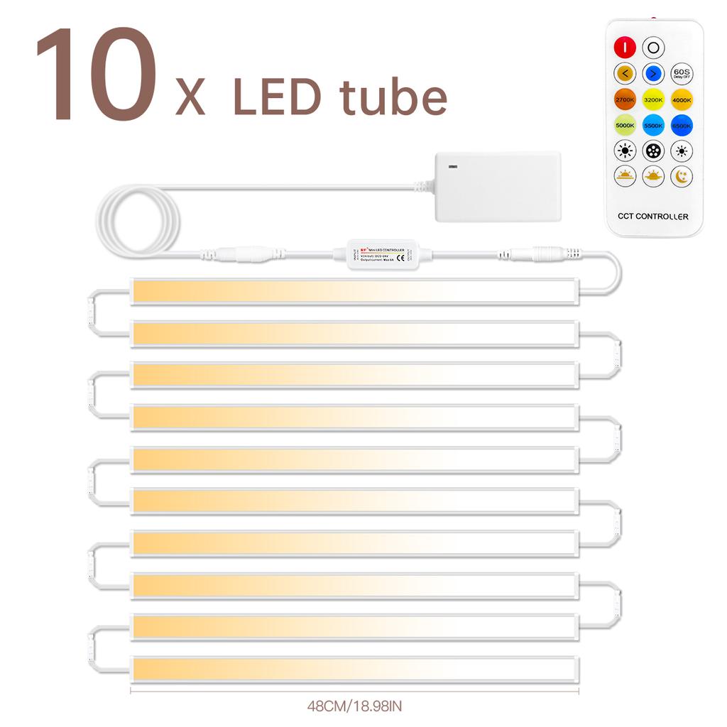 DC24V CCT Dimmable Under Cabinet LED Light Bar 48CM Linkable Aluminum 2700K-6500K Remote Control Kitchen Counter Workbench Lamp