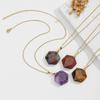 Natural crystal pendant, amethyst hexagram, David's star, necklace, Bohemian jewelry
