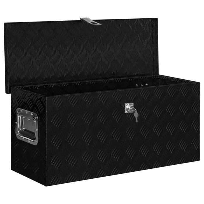 VidaXL Boîte en aluminium 80x30x35 cm Noir