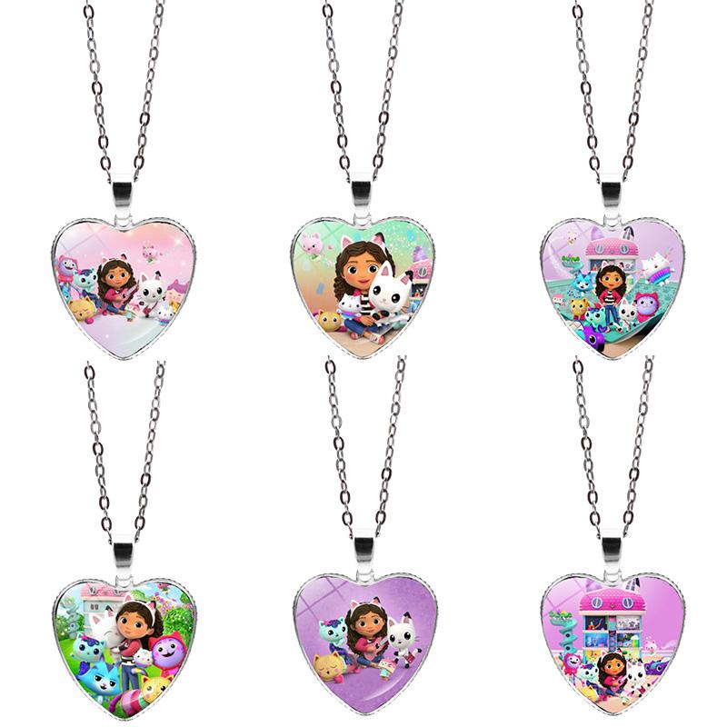 Cartoon Gabbys Dollhouse Figure Ornament Girls Necklace Beaded Hand Bracelet Jewelry Accessories Children Favors Birthday Gift