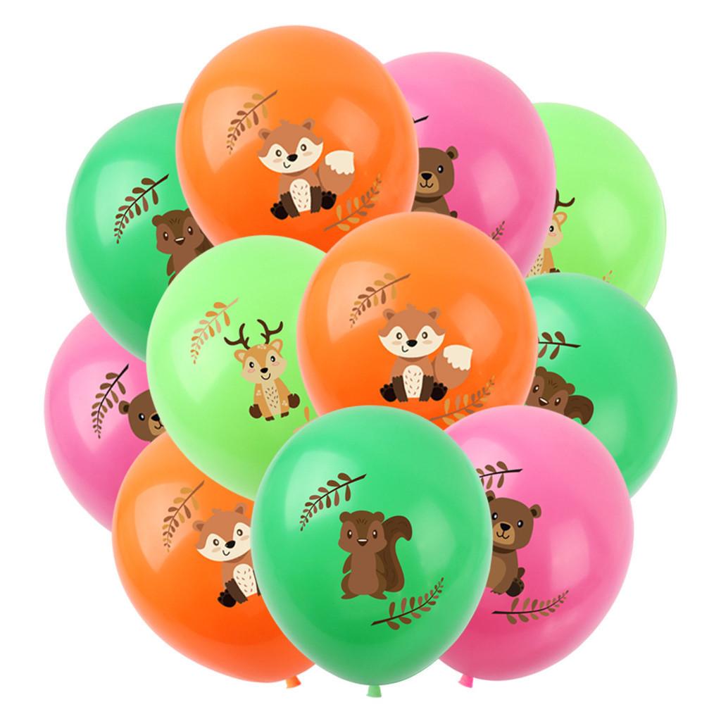 Original Forest Animal Children's Birthday Party Decor Kit With Balloons And Flags
